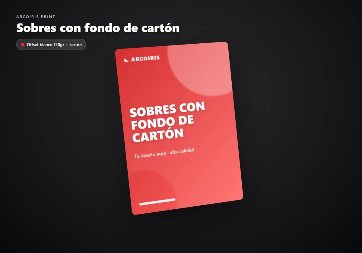 Sobres con fondo de cartón