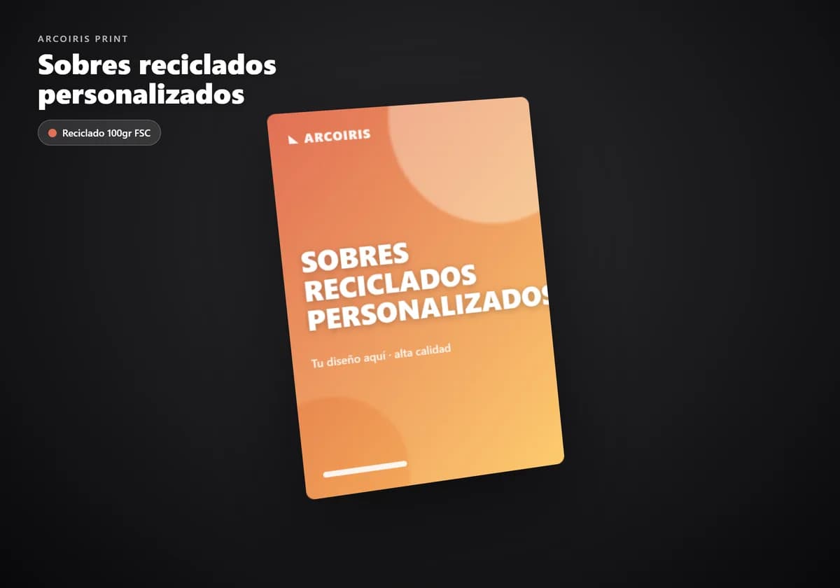 Sobres reciclados personalizados