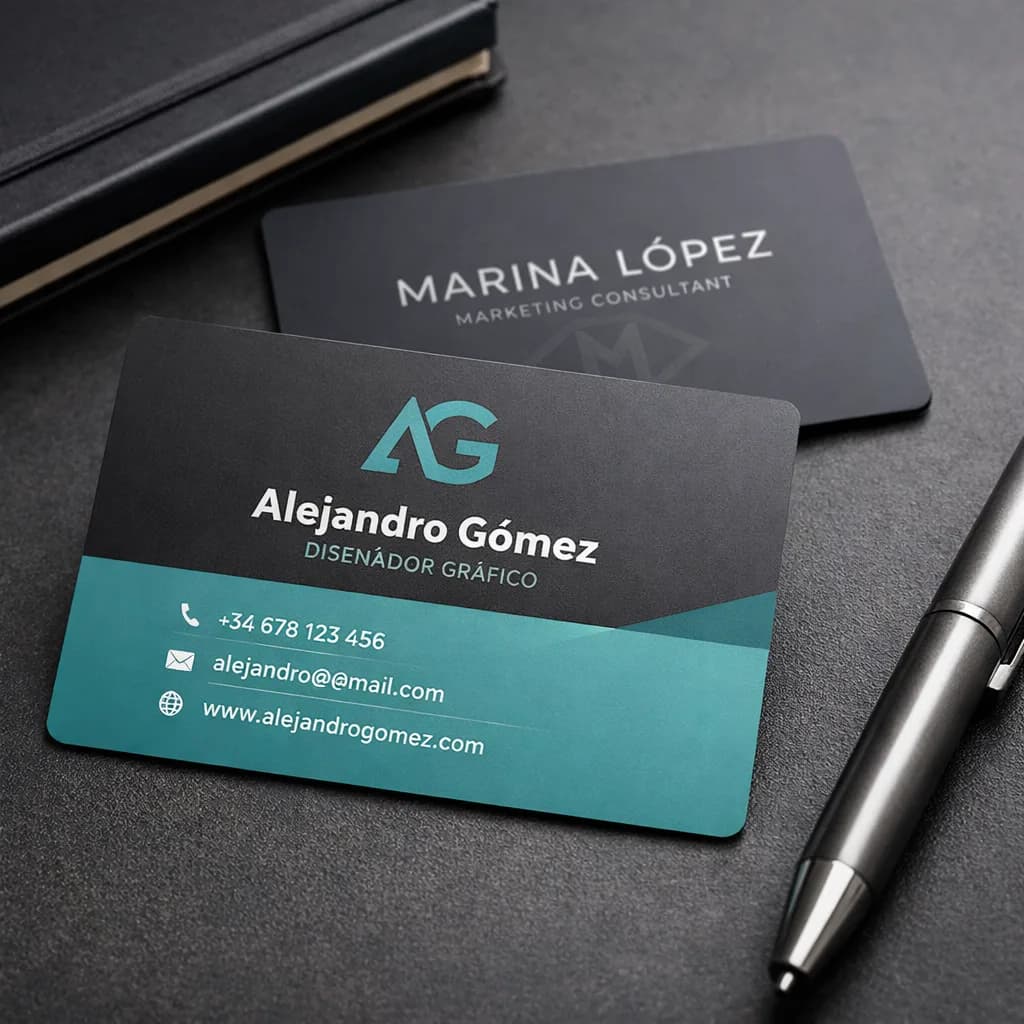 Tarjetas de visita con esquinas redondeadas